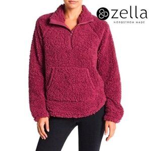 Z by Zella Women's Faux Shearling Half Zip Pullover Sweatshirt NWT